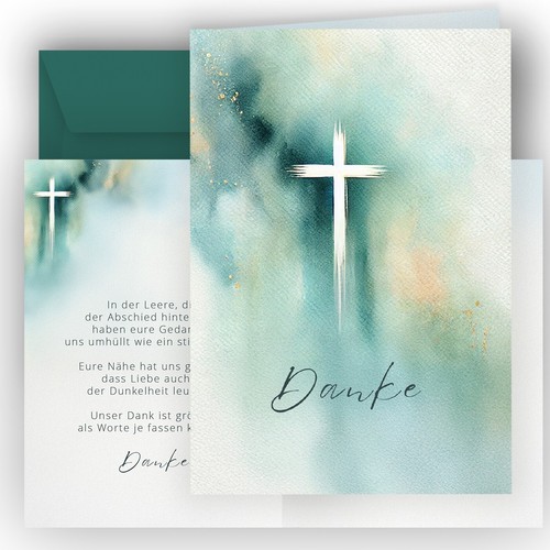 Dankeskarte trauer set - dankeskarte,