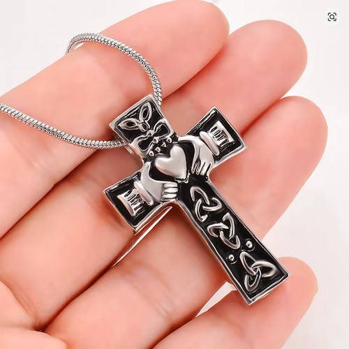 Kreuz und herz asche anhänger - kreuz,