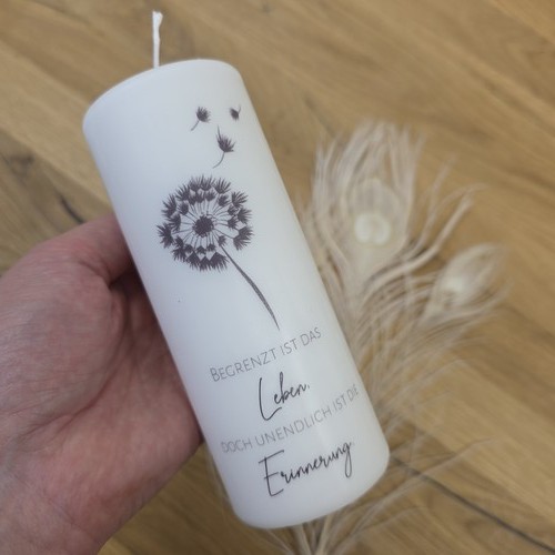 Gedenkkerze mit designdruck - gedenkkerze,