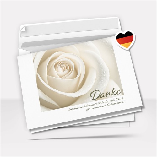Danksagung trauer rose weiß - danksagung,