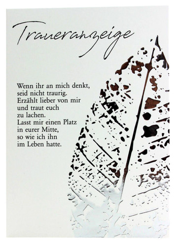 Traueranzeige mit umschlag - mit,
