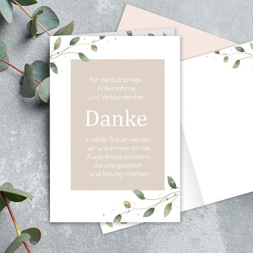 Trauer dankeskarten set - 10,