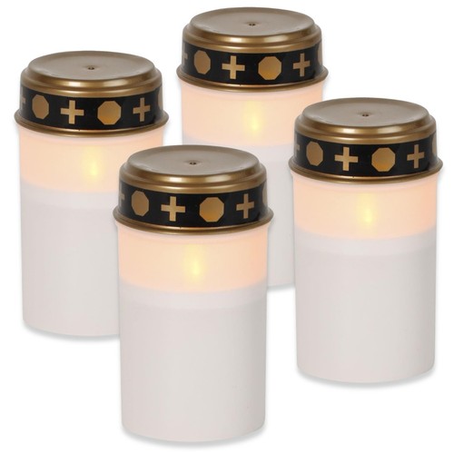 4er set led grablicht mit - grablicht,